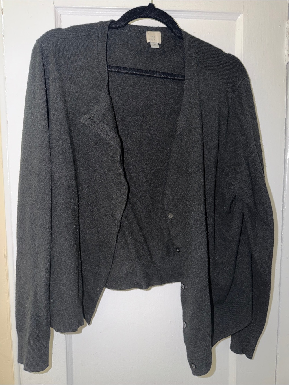a new day Black Button-Front Lightweight Cardigan